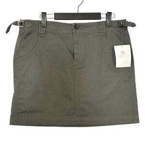 Athleta Skirt Womens 10 Green Organic Cotton Stretch Utility Adjustable Pockets